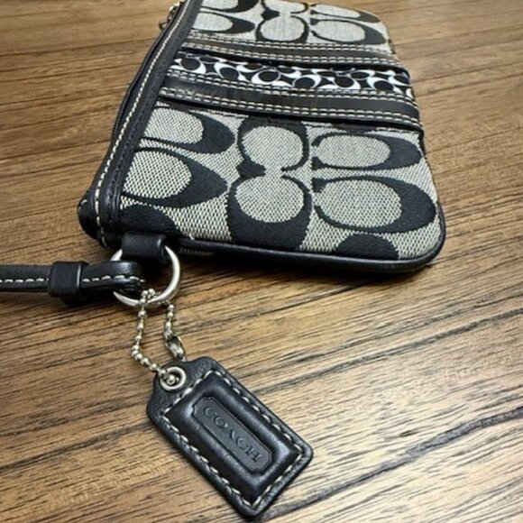 COACH Signature Canvas Wristlet Clutch - Picture 7 of 15